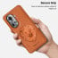 Vaku ® Oppo Reno11 5G Lion Embossed Luxury Designer Leather Protective Back Cover Case