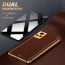 Vaku ® 2In1 Combo Vivo V20 Luxemberg Leather Stitched Gold Electroplated Case with 9H Shatterproof Tempered Glass