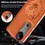 Vaku ® Vivo V40 5G Lion Embossed Luxury Designer Leather Protective Back Cover