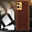 Vaku ® 2In1 Combo Vivo T1 5G Luxemberg Leather Stitched Gold Electroplated Case with 9H Shatterproof Tempered Glass