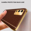 Vaku ® 2In1 Combo Oppo A55 Luxemberg Leather Stitched Gold Electroplated Case with 9H Shatterproof Tempered Glass
