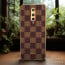 Vaku ® OnePlus 8 Cheron Series Leather Stitched Gold Electroplated Soft TPU Back Cover