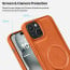 Vaku ® Apple iPhone 15 Plus Maxtron Leather Stitched Magnetic Magsafe Non-Slip Grip Shockproof Back Cover