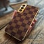 Vaku ® Samsung Galaxy S21 Plus Cheron Series Leather Stitched Gold Electroplated Soft TPU Back Cover