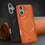Vaku ® Apple iPhone 16 Plus Maxtron Leather Stitched Magnetic Magsafe Non-Slip Grip Shockproof Back Cover