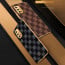 Vaku ® Vivo V17 Cheron Series Leather Stitched Gold Electroplated Soft TPU Back Cover