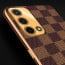 Vaku ® Oppo F19s Cheron Series Leather Stitched Gold Electroplated Soft TPU Back Cover