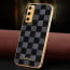 Vaku ® Vivo V20 SE Cheron Leather Electroplated Soft TPU Back Cover