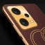 Vaku ® Xiaomi Redmi Note 12 Pro Plus Skylar Leather Pattern Gold Electroplated Soft TPU Back Cover