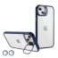 Vaku ® Apple iPhone 15 Plus Lens Flip Stand Holder Back Cover Case with Free Lens Protector