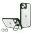 Vaku ® Apple iPhone 15 / 15 Plus Lens Flip Stand Holder Back Cover Case with Free Lens Protector