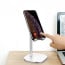 eller santé ® Mobile Stand for Desk, Angle Height Adjustable Cell Phone Stand, Aluminum Metal Phone Holder Compatible with All Mobile i-Pad, Tablet -Silver