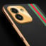 Vaku ® Samsung Galaxy A03 Felix Line Leather Stitched Gold Electroplated Soft TPU Back Cover