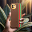 Vaku ® Samsung Galaxy A03 Felix Line Leather Stitched Gold Electroplated Soft TPU Back Cover