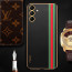 Vaku ® Samsung Galaxy S24 Plus Felix Line Leather Pattern Gold Electroplated Soft TPU Back Cover
