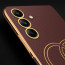 Vaku ® Samsung Galaxy A34 Skylar Leather Pattern Gold Electroplated Soft TPU Back Cover