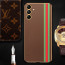 Vaku ® Samsung Galaxy S24 Felix Line Leather Pattern Gold Electroplated Soft TPU Back Cover