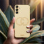 Vaku ® Samsung Galaxy S24 Skylar Leather Pattern Gold Electroplated Soft TPU Back Cover