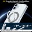 Vaku Luxos ® Glassy Kickmag Back Cover with Magnetic Alloy Ring Metal Kickstand Scratch Resistant Slim Military-Grade Protection Cover For iPhone