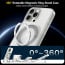 Vaku Luxos ® Apple iPhone 16 Pro Glassy Kickmag Back Cover with Magnetic Alloy Ring Metal Kickstand Scratch Resistant Slim Military-Grade Protection Cover