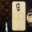 Vaku ® OnePlus 8 Pro Skylar Series Leather Stitched Gold Electroplated Soft TPU Back Cover