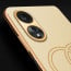 Vaku ® Oppo A58 4G Skylar Leather Pattern Gold Electroplated Soft TPU Back Cover