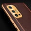 Vaku ® Vivo V17 Luxemberg Series Leather Stitched Gold Electroplated Soft TPU Back Cover