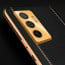 Vaku ® Vivo Y75 4G Luxemberg Series Leather Stitched Gold Electroplated Soft TPU Back Cover