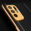 Vaku ® Oppo F19 Pro Plus 5G Luxemberg Series Leather Stitched Gold Electroplated Soft TPU Back Cover