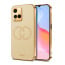 Vaku ® Vivo Y21G Skylar Leather Pattern Gold Electroplated Soft TPU Back Cover