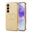 Vaku ® Samsung Galaxy A55 5G Skylar Leather Pattern Gold Electroplated Soft TPU Back Cover