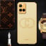 Vaku ® Vivo Y21G Skylar Leather Pattern Gold Electroplated Soft TPU Back Cover