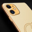 Vaku ® Apple iPhone 11 Skylar Leather Pattern Gold Electroplated Soft TPU Back Cover