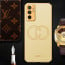 Vaku ® Vivo Y75 4G Skylar Leather Pattern Gold Electroplated Soft TPU Back Cover