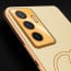 Vaku ® Vivo Y75 4G Skylar Leather Pattern Gold Electroplated Soft TPU Back Cover