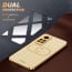 Vaku ® 2In1 Combo Xiaomi Redmi Note 11 Pro Plus Skylar Leather Stitched Gold Electroplated Case with ESD Anti-Static Shatterproof Tempered Glass