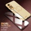 Vaku ® 2In1 Combo Xiaomi Redmi Note 11 Pro Plus Skylar Leather Stitched Gold Electroplated Case with ESD Anti-Static Shatterproof Tempered Glass