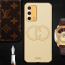 Vaku ® Oppo F19s Skylar Leather Pattern Gold Electroplated Soft TPU Back Cover