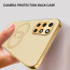 Vaku ® 2In1 Combo OnePlus Nord Ce 2 Lite Skylar Leather Pattern Gold Electroplated Soft TPU Back Cover with 9H Shatterproof Tempered Glass
