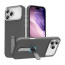 Vaku Luxos ® Apple iPhone 17 Pro Zayro Magpro Leather Scratch Resistant Military-Grade Case With Alloy Metal Stand Shockproof Protective Back Cover