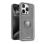 Vaku ® Apple iPhone 15 Pro Regal Shield Metal Lion Engraved Leather Protective Back Cover