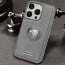 Vaku ® Apple iPhone 15 Pro Regal Shield Metal Lion Engraved Leather Protective Back Cover