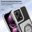 Vaku Luxos ® Xiaomi Redmi Note 12 Pro Axion Armor Military Grade Protective Case with Magnetic Ring Holder Kickstand Back Cover
