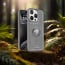 Vaku ® Apple iPhone 15 Pro Regal Shield Metal Lion Engraved Leather Protective Back Cover