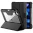 Vaku ® STALWART Apple iPad Pro 11 3rd|4th Gen Bumper Leather with Transparent Back Smart Tri-Fold Pencil Holder Case - Black