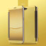 Vaku ® VIVO V5 / V5S  Mate Smart Awakening Mirror Folio Metal Electroplated PC Flip Cover