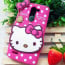 Cute Cases™ 4D Hello Kitty Design Ultra-Soft Gel Silicon Mobile Case + Kitty Pendant