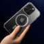 Vaku Luxos ® Apple iPhone 15 Pro Vortex Magpro Gel Cushion Slim Fit Shockproof Crystal Clear Camera Metal Ring Certified Mag-Safe Back Cover