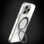 Vaku Luxos ® 2In1 Combo Apple iPhone 15 Pro Max Glassy Series Clear TPU Shockproof Back Cover with Magnetic Alloy Ring Metal Kickstand