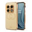 Vaku ® OnePlus Skylar Series Leather Stitched Gold Electroplated Soft TPU Back Cover